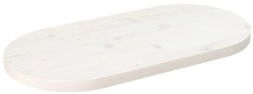 vidaXL Επιφάνεια Τραπεζιού Οβάλ Λευκή 60x30x2,5 εκ. Μασίφ Ξύλο Πεύκου