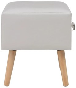 vidaXL Κομοδίνο Λευκό 40 x 35 x 40 εκ. από Συνθετικό Δέρμα