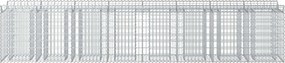 vidaXL Ανασηκωμένο κρεβάτι gabion 3 pcs Ασημί