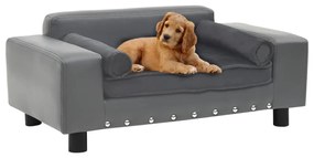 Καναπές-Κρεβάτι Σκύλου Γκρι 81x43x31 εκ. Βελουτέ/Συνθετ. Δέρμα - Γκρι