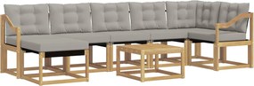 vidaXL Σειρά Καναπέ Εξωτερικού 8 pcs Λευκό και Ανοιχτό Γκρι