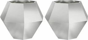 vidaXL Γλάστρα 2 τμχ. Ασημί 75 x 75 x 60 εκ Επικαλυμμένος Χάλυβας