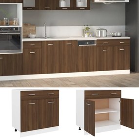 vidaXL Έπιπλο Με Συρτάρι Lyon Καφέ Δρυς 80x46x81,5 εκ. Επεξεργ. Ξύλο