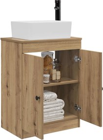 vidaXL Καθρέφτης μπάνιου με νιπτήρα Artisan Δρυς 54 x 35 x 83 εκ