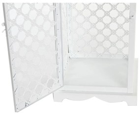 Σετ φαναριών DKD Home Decor Λευκό Μέταλλο Κρυστάλλινο Άραβας Παλαιωμένο φινίρισμα 24 x 24 x 74 cm (3 Τεμάχια)