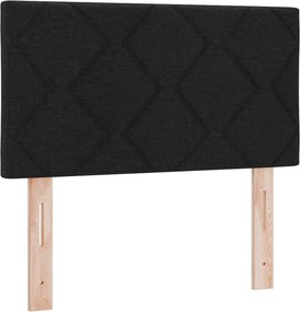 vidaXL Κρεβάτι box spring με στρώμα Μαύρο 80 x 200 cm Ύφασμα