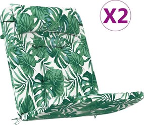 vidaXL Μαξιλάρια για καρέκλες 2 pcs Ύφασμα Όξφορντ Σχέδιο Φύλλου