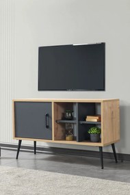 Έπιπλο Τηλεόρασης Sapphire Δρυς / Ανθρακί SOCLAR 100x35x20