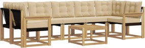 vidaXL Σειρά Καναπέ Εξωτερικού με μαξιλάρι 8 pcs Λευκό και Μπεζ