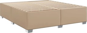 vidaXL Κρεβάτι Boxspring με Στρώμα Καπουτσίνο 180x200 εκ. Συνθ. Δέρμα