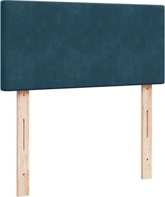 vidaXL Κρεβάτι Boxspring με Στρώμα Μπλε 90x190 εκ. Βελούδινο