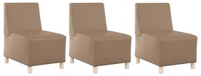 vidaXL Μοναδικός Καναπές χωρίς Χερούλια 3 pcs Καπουτσίνο
