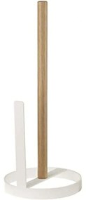 Βάση Χαρτιού Κουζίνας Tosca LBTYMZK7819 11x11x26,5cm Natural-White Yamazaki Ατσάλι,Ξύλο