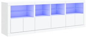 vidaXL Μπουφές με Φώτα LED Λευκός 202 x 37 x 67 εκ.