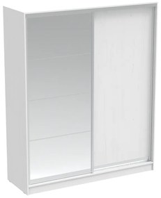 Intrahome Ντουλάπα δίφυλλη συρόμενη με καθρέφτη Aparador Intrahome σε λευκή απόχρωση 180x60x220εκ | SKU: INTRAPA-472111164