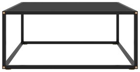 Τραπεζάκι Σαλονιού Μαύρο 80 x 80 x 35 εκ. με Μαύρο Γυαλί - Μαύρο