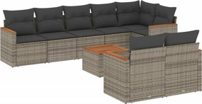 vidaXL Patio Sofa Set 9-θέσια Grey