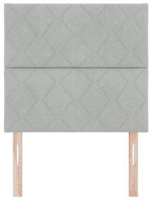 vidaXL LED Κεφαλάρι με Σχεδίαση Διαμαντιών σε Ανοιχτό Γκρι, 100 εκ, Βελούδινο