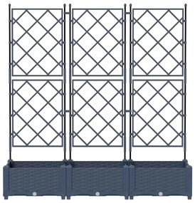 vidaXL Κηποτινάκι με Τρέλα 3 pcs Γκρι 120 x 40 x 125.5 εκ. PP