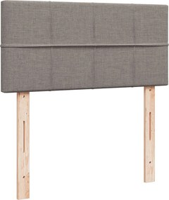 vidaXL Κρεβάτι Boxspring με Στρώμα Taupe 90x190 εκ.Υφασμάτινο