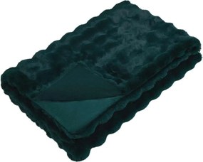 vidaXL Ψεύτικη κουβέρτα από κουνέλι Olite 4 pcs Σκούρο Πράσινο