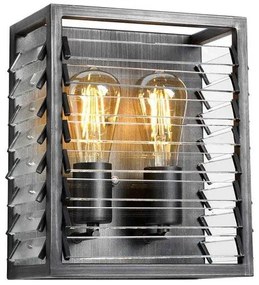 Απλίκα Φωτιστικό Τοίχου 2xE27 60W IP20 Γκρι Louvre LOUVRE-2 Elstead Lighting LOUVRE2 Γκρι