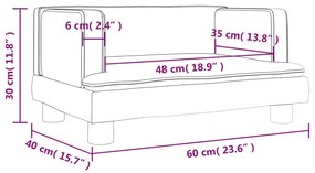 Καναπές Παιδικός Κρεμ 60 x 40 x 30 εκ. από Συνθετικό Δέρμα - Κρεμ