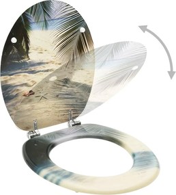 vidaXL Καλύμματα Λεκάνης με Καπάκια 2 τεμ. Σχέδιο Παραλία από MDF