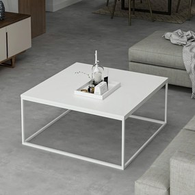 Τραπεζάκι Σαλονιού Λευκό FLOFRA 90x90x42