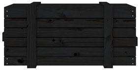 vidaXL Κουτί Αποθήκευσης Μαύρα 91x40,5x42 εκ. Μασίφ Ξύλο Πεύκου