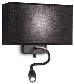 Φωτιστικό Τοίχου Hotel 035956 32x22,5x11cm E27/LED 1.5 (LED)W 3000K Black Ideal Lux