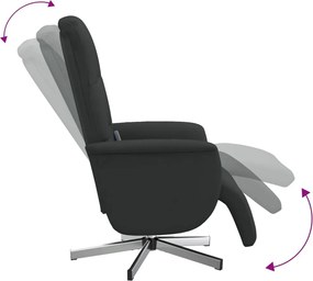 vidaXL Πολυθρόνα Μασάζ Ανακλινόμενη με Υποπόδιο Μαύρη Υφασμάτινη