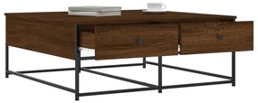 vidaXL Τραπεζάκι Σαλονιού Καφέ Δρυς 100 x 99 x 40 εκ. Επεξεργ. Ξύλο