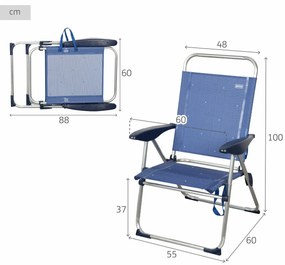 Καρέκλα στην παραλία Aktive 48 x 100 x 60 cm (x2)