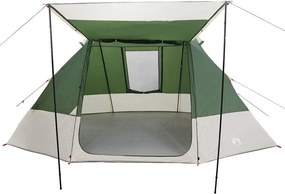 vidaXL Σκηνή Camping 10 ατόμων Αδιάβροχο Πράσινο ταφτάς