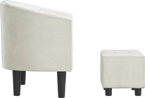 vidaXL Πολυθρόνα Μπάρελ με Υποπόδιο Λευκή από Συνθετικό Δέρμα