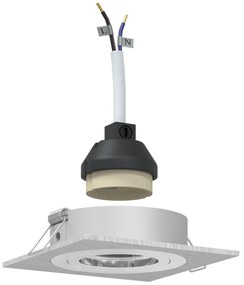 vidaXL Κρυφά Σποτ 24 τεμ Τετράγωνα GU10 Ασημί 91x91 χιλ