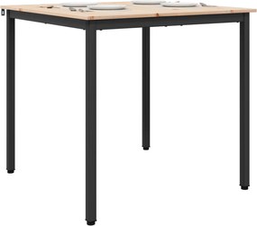 vidaXL Τραπεζαρία Φυσικό 80 x 80 x 75 cm Στερεά ξυλεία πεύκου