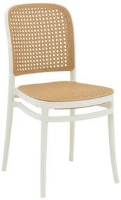 Καρέκλα Nereus pakoworld pp φυσικό-λευκό 45x43x84εκ