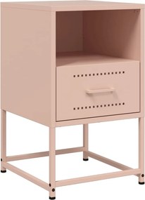 vidaXL Κομοδίνα 2 τεμ. Ροζ 36x39x60,5 εκ. από Χάλυβα