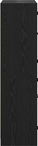 vidaXL Highboard Μαύρη Οξυά 68 x 37 x 142 εκ Επεξεργασμένο ξύλο