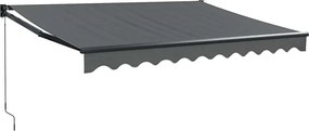 vidaXL Τέντα Πτυσσόμενη Ανθρακί 3 x 2,5 μ. Ύφασμα και Αλουμίνιο