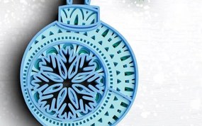 Intra απο ξύλο plywood 3mm-4mm πάχος 3D Χριστουγεννιάτικο Στολίδι 4 στρώσεων Δίασταση 30x30 cm INTRAFABR-77143976