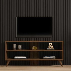 Έπιπλο τηλεόρασης Prestige pakoworld σε καρυδί απόχρωση 120x29,6x50εκ