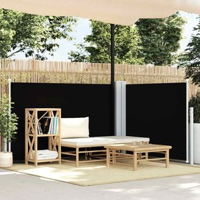 vidaXL Σκίαστρο Πλαϊνό Συρόμενο Μαύρο 120 x 600 εκ.