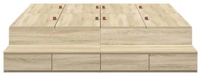 vidaXL Κρεβάτι με αποθηκευτικό χώρο Δρύς Sonoma 236.5 x 160 x 31.5 εκ.