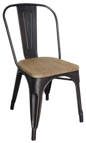 Καρέκλα Relix Wood Antique Black Ε5191W,10N 45Χ51Χ85 cm Metal,Wood