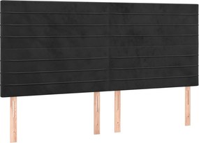 vidaXL Κρεβάτι Boxspring με Στρώμα Μαύρο 160x200 εκ. Βελούδινο