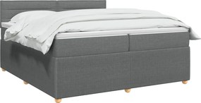 vidaXL Κρεβάτι box spring με στρώμα Σκούρο Γκρι 200 x 200 cm Ύφασμα