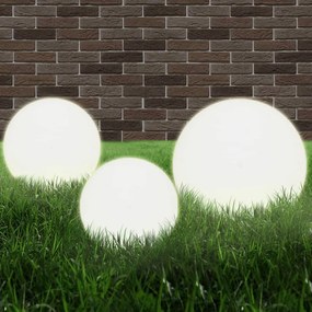 Φωτιστικά Μπάλα LED 3 τεμ Σφαιρικά 20/30/40 εκ. Ακρυλικά (PMMA) - Λευκό